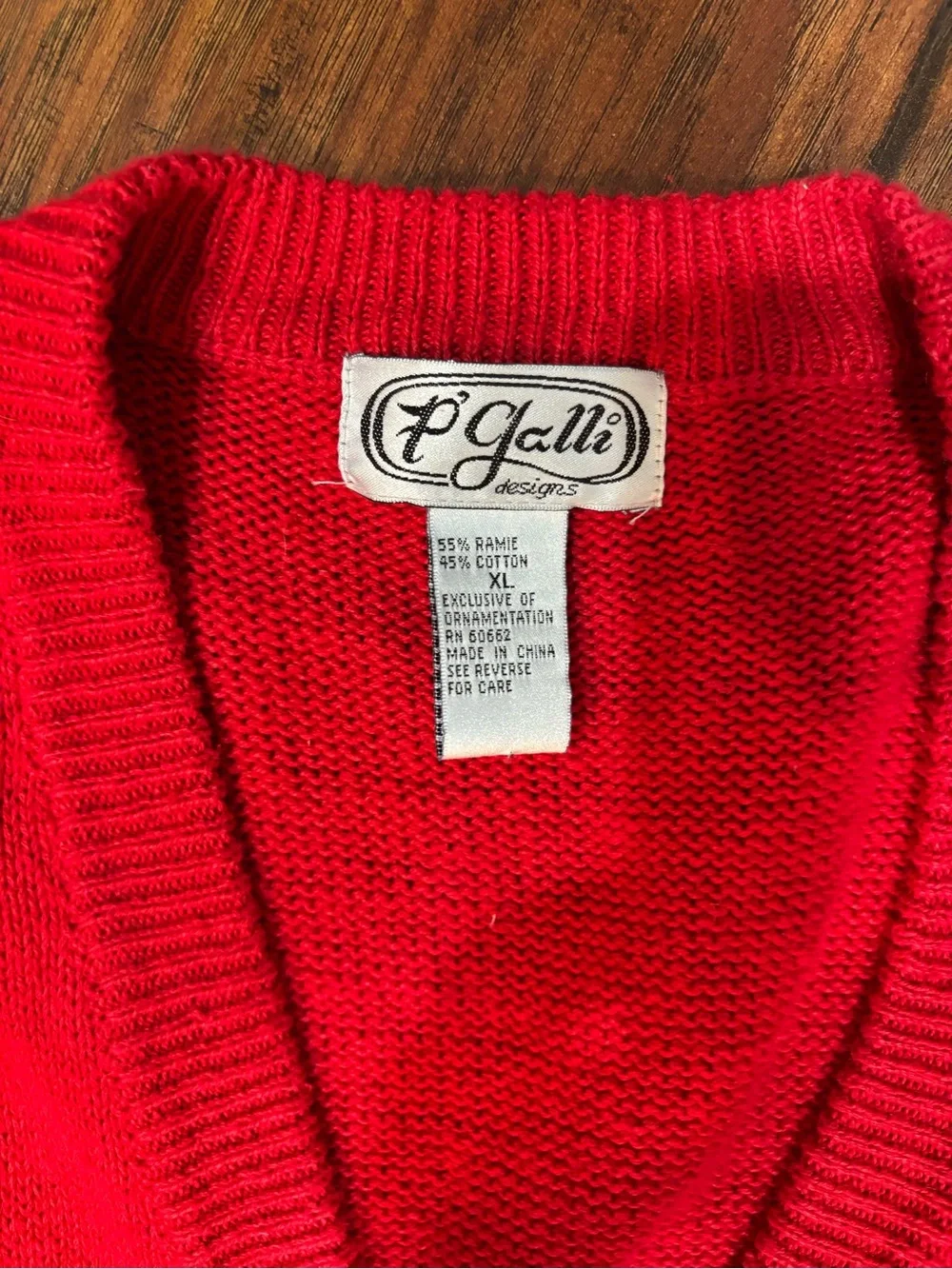 Grandma Core Adorable Red Cat Pattern Pet Lovers Knit Vest 1X
